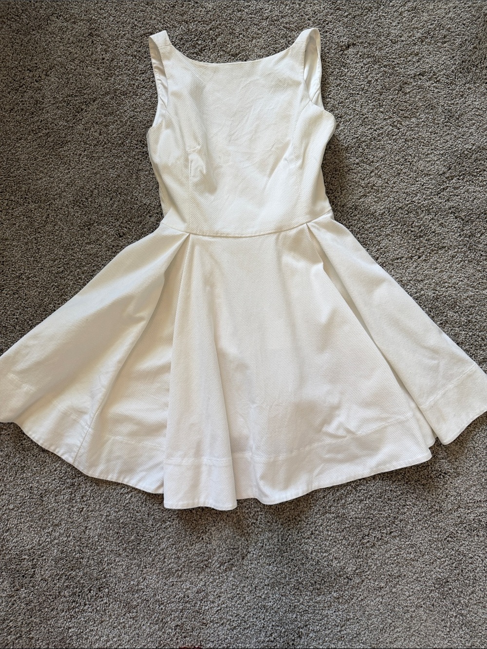 Polo by Ralph Lauren White Textured Fit-and-Flare Mini Dress Size 2-4 Petite